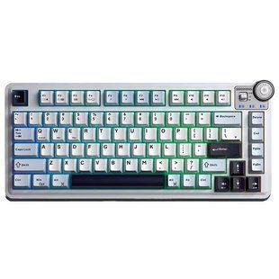 Бездротова механічна клавіатура AULA AU75 (81 клавіша, Type-C, Bluetooth, 2.4 Ггц, Glacier Blue)