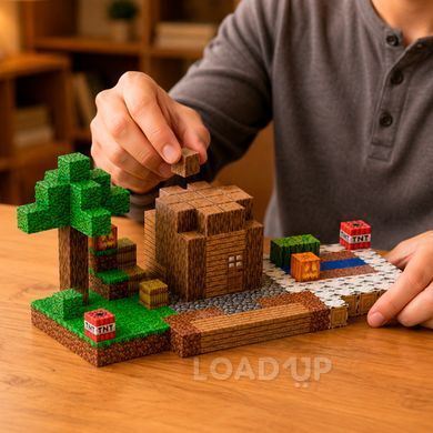 Магнитный конструктор &laquo;Дом Стива с огородом&raquo; My World Minecraft (192 магнитных блока, T3-192)