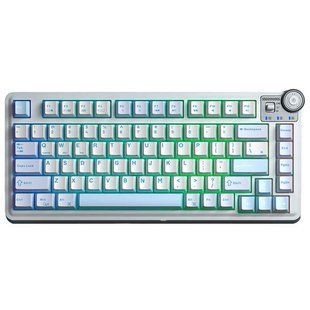 Бездротова механічна клавіатура AULA AU75 (81 клавіша, Type-C, Bluetooth, 2.4 Ггц, Sea Salt Blue)
