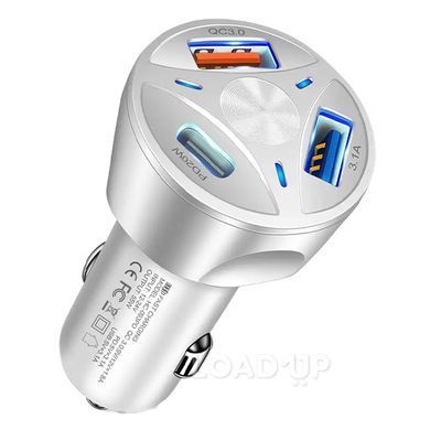 Автомобильное зарядное устройство в прикуривателе BFQ CC002 (Type-C, 2хUSB, чорный)
