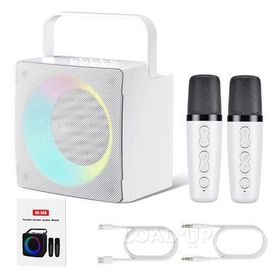 Портативна бездротова колонка з караоке SDRD SD-508 (Bluetooth, RGB, мікрофон, Black)