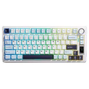 Беспроводная механическая клавиатура AULA S75PRO (80 клавиш, Type-C, Bluetooth, 2.4 ГГц, White Blue Purple)