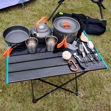 Набор посуды для пикника, кемпинга Winpolar (12 предметов, зеленый)
