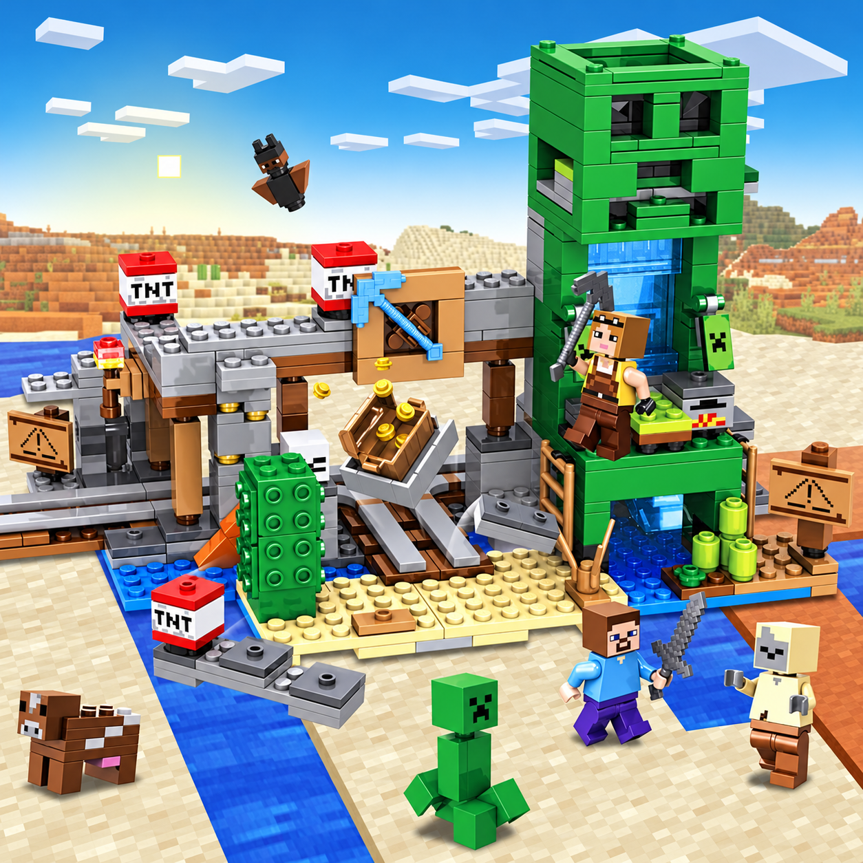 Игровая локация конструктора Шахта Крипера My World Minecraft LB313