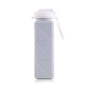 Гибкая бутылка, фляга для воды Bangxing X447 (620 мл, силикон, складывается, серая)