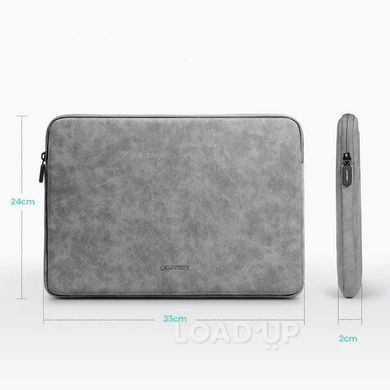 Чехол для ноутбука Ugreen 60985 (13.3", PU-кожа, водостойкий, Серый)