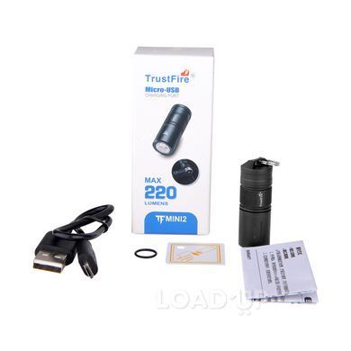 Ліхтар-брелок TrustFire Mini2 (LED, Акумуляторний, Алюмінієвий, Чорний)