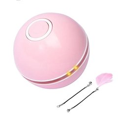 Інтерактивна іграшка м'яч для котів Johold JO730 (Type-C, LED, рожевий)