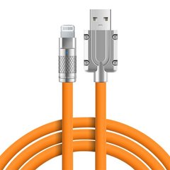 Силиконовый кабель для айфона Lightning (1 м, оранжевый)