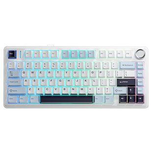 Беспроводная механическая клавиатура AULA F75 (75 клавиш, Type-C, Bluetooth, 2.4 Ггц, Glacier Blue Reaper Axis)