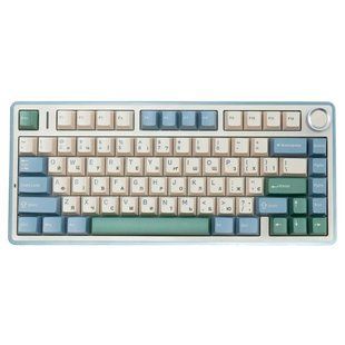 Беспроводная механическая клавиатура AULA F75 (75 клавиш, Type-C, Bluetooth, 2.4 Ггц, Snow Fir Green Reaper Axis)