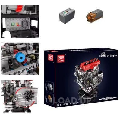 Конструктор Mould King 10235 Турбированный двигатель 4G63T L4 (811 деталей)