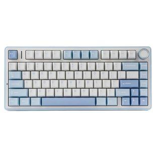 Беспроводная механическая клавиатура AULA F75 (75 клавиш, Type-C, Bluetooth, 2.4 Ггц, Sea Salt Blue Crescent Axis)
