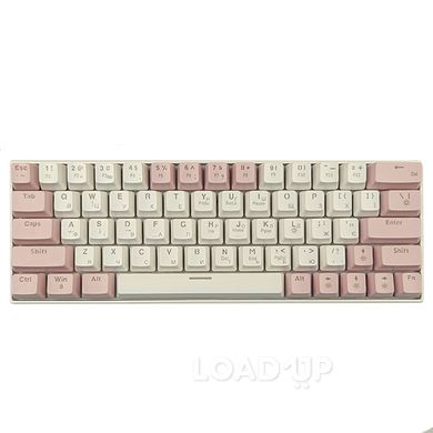 Механічна клавіатура Manthon KA6406 (64 клавіші, USB Type-C, White/Pink)