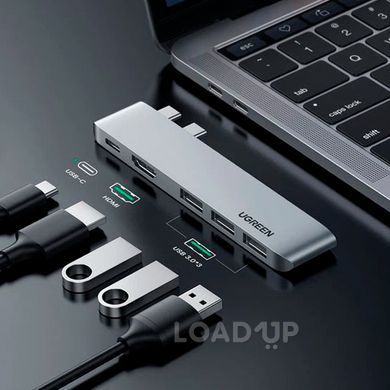 USB хаб для MacBook Ugreen 80548 CM356 (7 в 1, USB Type-C, HDMI, 100 Вт)