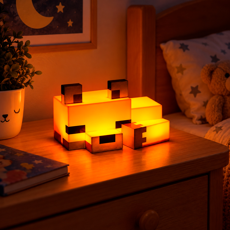 піксельний дизайн нічника Minecraft Лисиця