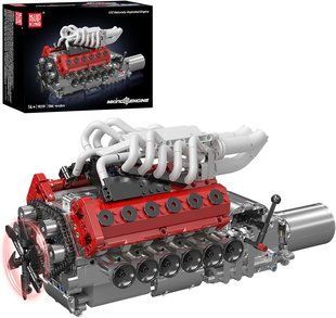 Конструктор Mould King 10210 Атмосферный двигатель Ferrari V12 (1366 деталей)