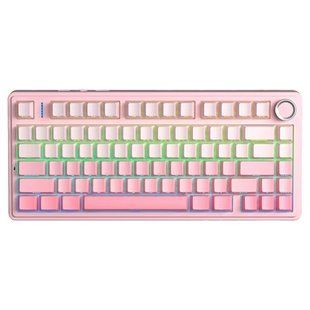 Беспроводная механическая клавиатура AULA F75 (75 клавиш, Type-C, Bluetooth, 2.4 Ггц, Pink)