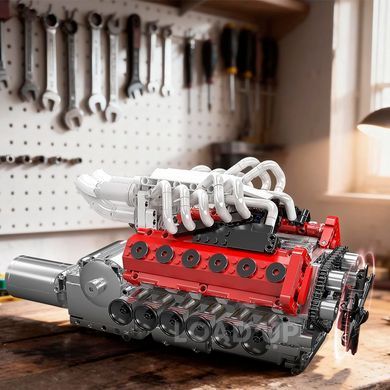 Конструктор Mould King 10210 Атмосферный двигатель Ferrari V12 (1366 деталей)