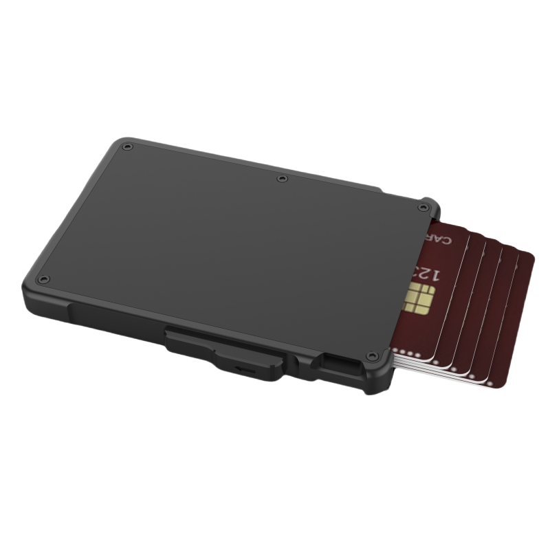 Тонкий алюмінієвий RFID-кардхолдер з Pop-up механізмом фото 1