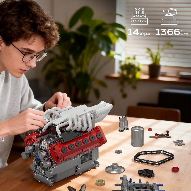 Конструктор MOULD KING 10210 Motorized V12 Naturally Aspirated Engine фото 1