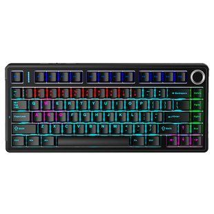 Беспроводная механическая клавиатура AULA F75 (75 клавиш, Type-C, Bluetooth, 2.4 Ггц, Black)