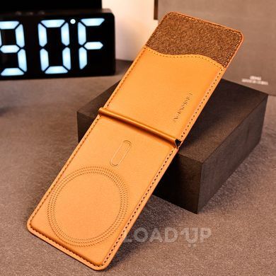 Магнитный кардхолдер-подставка ADANNU AD-368 с MagSafe (RFID, эко-кожа, Черный)