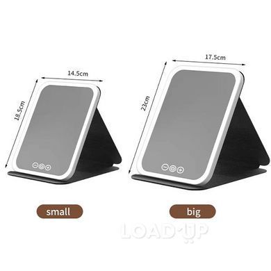 Дзеркало для макіяжу LoadUP V2 (LED підсвітка, настільне, Type-C, рожеве)