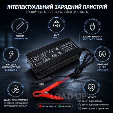 Зарядний пристрій для акумулятору LiFePO4 (20А, 14,6 В, з кулером) (4 / 5)