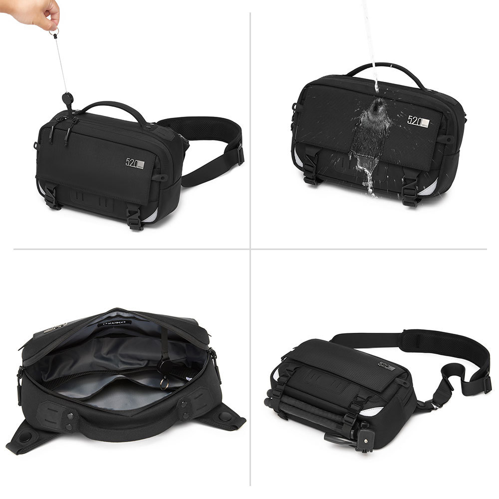 OZUKO 9897 Black у форматі sling bag для носіння через плече