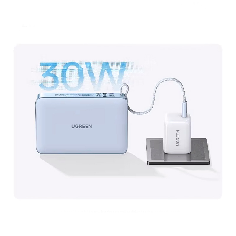 встроенный кабель USB-C павербанка UGREEN PB594 на 30 Вт