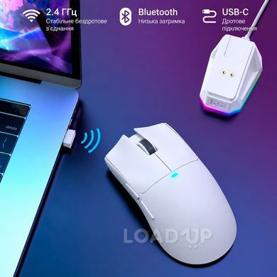 Беспроводная игровая мышка Attack SHARK X11 (22000DPI, 2.4G, BT5.2, Type-C, PAW3311, док-станция с RGB, black)