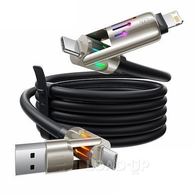 Кабель Toocki 4-в-1 RGB (240W, силиконовый, быстрая зарядка) (1 / 5) - LOADUP.COM.UA Кабель Toocki 4-в-1 RGB (240W, силиконовый, быстрая зарядка)
