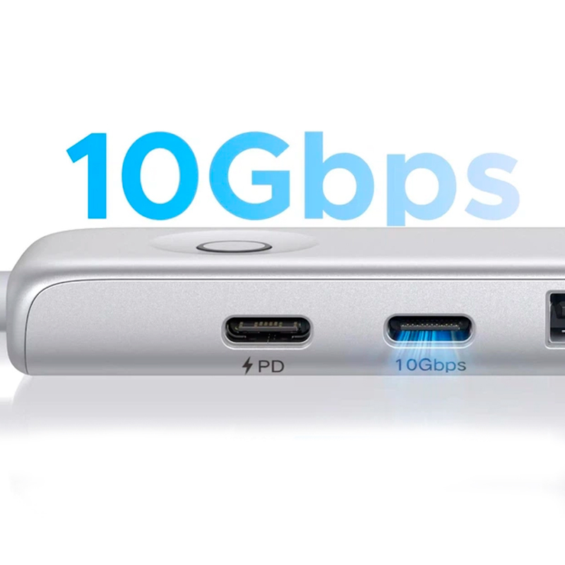 Порты USB-A и кнопка отключения экрана UGREEN U601