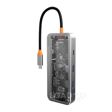 USB хаб, концентратор с быстрой зарядкой и HDMI SW8V (8 в 1, Type-C, 100 Вт)