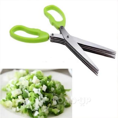 Кухонні ножиці для нарізки зелені (5 лез, нержавіюча сталь, сині)
