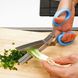 Кухонні ножиці для нарізки зелені (5 лез, нержавіюча сталь, зелені)