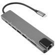 USB Type-C хаб, концентратор с быстрой зарядкой (Ethernet, HDMI, 8 в 1)