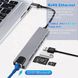 USB Type-C хаб, концентратор зі швидкою зарядкою, Eathernet та HDMI (8 у 1)