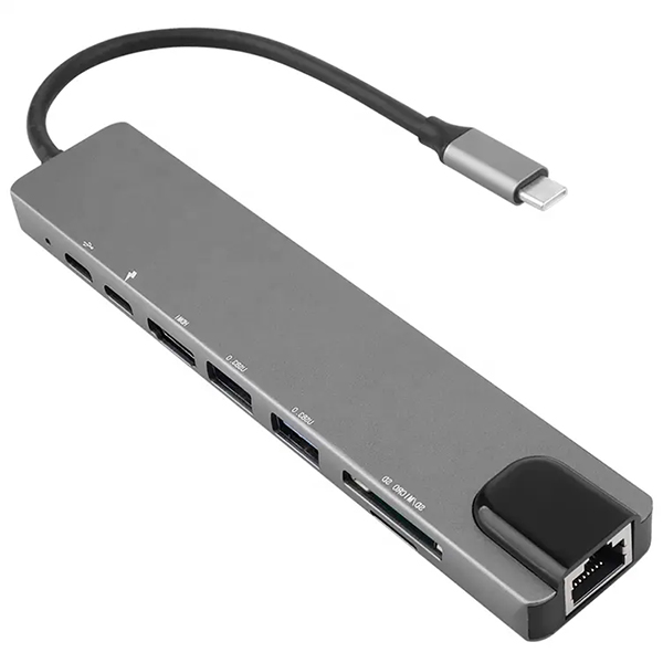 USB Type-C хаб 8 в 1 алюмінієвий корпус фото 4