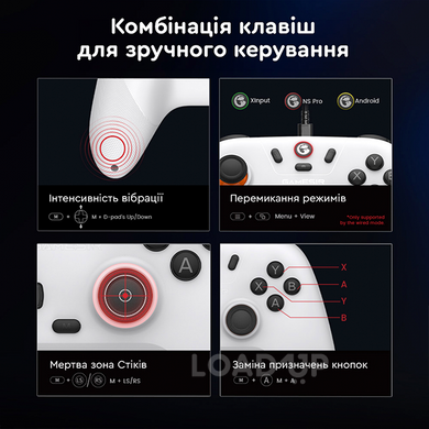 Бездротовий геймпад GameSir T4n Nova Lite (Bluetooth, Type-C, 600 мАг, Domino White)