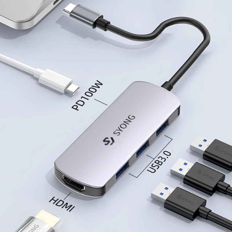 USB-C хаб SYONG з Power Delivery до 100 Вт