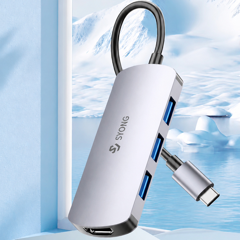 USB-C хаб SYONG 5-в-1 з трьома USB 3.0