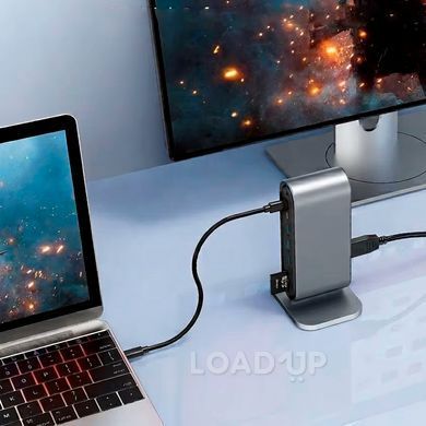 USB-C Хаб JustLink JL-CX12-1 (12 в 1, 4К, Сірий)