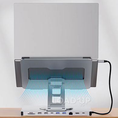 USB-C хаб, док-станція Blueendless ST108A 10в1 (Сірий)