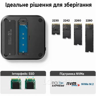Док-станція 11-in-1 UGREEN CM841 65487 (Для Mac Mini M4, M4 Pro, M.2 NVMe)