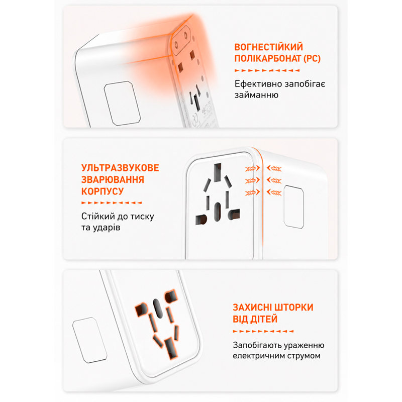LDNIO Z8 з двома USB-C та одним USB-A портом фото 3