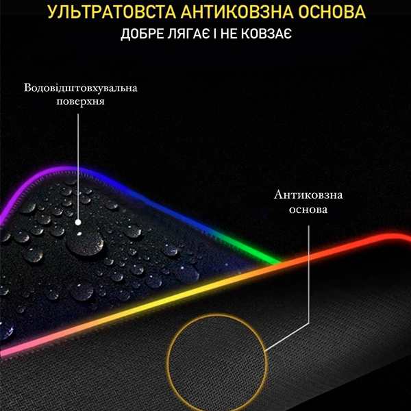Игровой RGB коврик подсветка фото 2