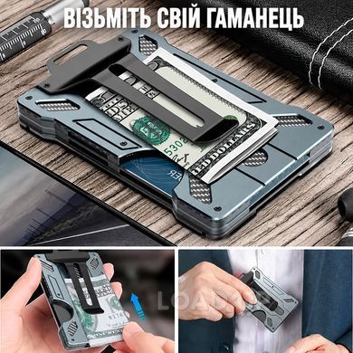 Картхолдер з алюмінієвого сплаву 036 (RFID-захист, чорний)