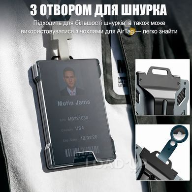 Картхолдер з алюмінієвого сплаву 036 (RFID-захист, чорний)